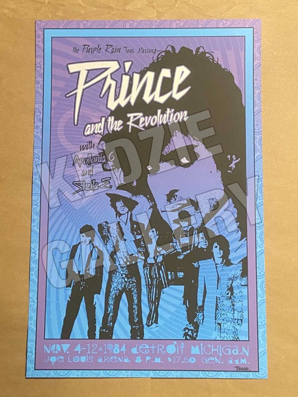 Prince 1984 11/4-11/12 November 4-12 Detroit Purple Rain Live Tour Promo Poster